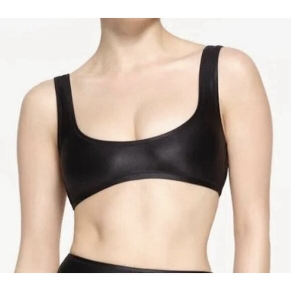 Skims Shine Swim Scoop Neck Bikini Bra Top Plus Size 3x Onyx Black BRAND NEW NWT - Picture 7 of 7